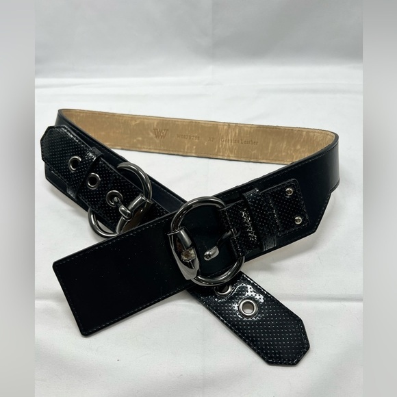 W by Worth wide double buckle belt